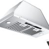 IKTCH 30 inch Built-in/Insert Range Hood 900 CFM, Ducted/Ductless Convertible Duct, Stainless Steel Kitchen Vent Hood with 4 Speed Gesture Sensing&Touch Control Panel(IKB01-30)