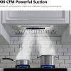 IKTCH 30 inch Built-in/Insert Range Hood 900 CFM, Ducted/Ductless Convertible Duct, Stainless Steel Kitchen Vent Hood with 2 Pcs Adjustable Lights and 2 Pcs Baffle Filters with Handlebar(IKB02-30'')