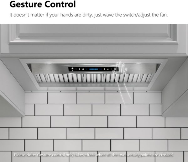 IKTCH 30 inch Built-in/Insert Range Hood 900 CFM, Ducted/Ductless Convertible Duct, Stainless Steel Kitchen Vent Hood with 2 Pcs Adjustable Lights and 2 Pcs Baffle Filters with Handlebar(IKB02-30'')