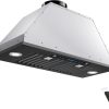 IKTCH 30 inch Black Built-in/Insert Range Hood, 900 CFM Ducted/Ductless Stainless Steel Kitchen Vent Hood with 4 Speed Gesture Sensing&Touch Control Panel(IKB01-30-BSS)