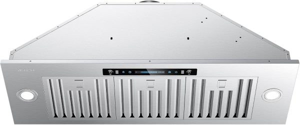 IKTCH 35.5 inch Insert Range Hood, 900 CFM Ducted/Ductless Convertible Duct, Stainless Steel Kitchen Vent Hood with 4 Speed Gesture Sensing&Touch Control Panel