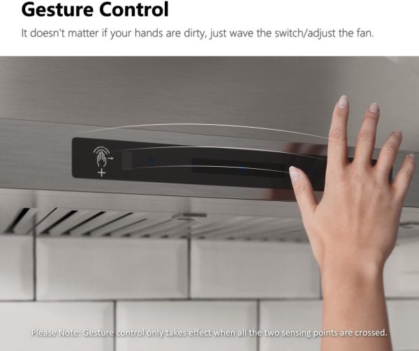 IKTCH 30-inch Wall Mount Range Hood & Stainless Steel Backsplash, 900 CFM Ducted/Ductless Convertible, Kitchen Chimney Vent Stainless Steel with Gesture Sensing & Touch Control Switch Panel