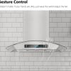 IKTCH 30-inch Wall Mount Range Hood Tempered Glass 900 CFM, Kitchen Chimney Vent Stainless Steel with Gesture Sensing & Touch Control Switch Panel, 2 Pcs Adjustable Lights(IKP03-30)