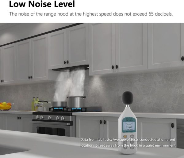 IKTCH 30 inch Black Built-in/Insert Range Hood, 900 CFM Ducted/Ductless Stainless Steel Kitchen Vent Hood with 4 Speed Gesture Sensing&Touch Control Panel(IKB01-30-BSS)