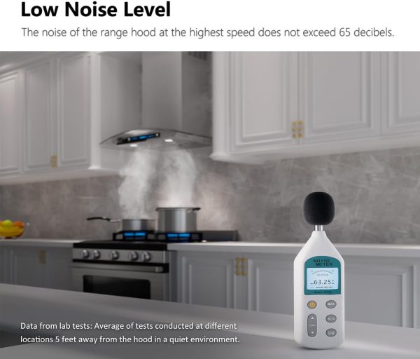 IKTCH 30-inch Wall Mount Range Hood Tempered Glass 900 CFM, Kitchen Chimney Vent Stainless Steel with Gesture Sensing & Touch Control Switch Panel, 2 Pcs Adjustable Lights(IKP03-30)