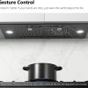 IKTCH 30 inch Black Built-in/Insert Range Hood, 900 CFM Ducted/Ductless Stainless Steel Kitchen Vent Hood with 4 Speed Gesture Sensing&Touch Control Panel(IKB01-30-BSS)