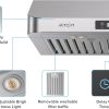 IKTCH Under Cabinet Range Hood 30 Inch, 390-CFM Ducted Kitchen Vent Hood with 2 LED Light, 4 Speed Gesture & Touch & Remote Control, Silver Stainless Steel, with 2 Pcs Baffle Filter