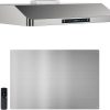 IKTCH 30 Inch Under Cabinet Range Hood & Stainless Steel Backsplash, 900-CFM, 4 Speed Gesture Sensing&Touch Control Panel, Stainless Steel Kitchen Vent with 2 Pcs Baffle Filters(IKC01-30)