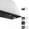 IKTCH 30 inch Black Built-in/Insert Range Hood, 900 CFM Ducted/Ductless Stainless Steel Kitchen Vent Hood with 4 Speed Gesture Sensing&Touch Control Panel(IKB01-30-BSS)