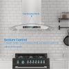 IKTCH 30-inch Wall Mount Range Hood & Stainless Steel Backsplash, Tempered Glass 900 CFM, Kitchen Chimney Vent Stainless Steel with Gesture Sensing & Touch Control Switch Panel
