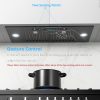 IKTCH 30 inch Black Insert Range Hood & Stainless Steel Backsplash, 900 CFM Ducted/Ductless Stainless Steel Kitchen Vent Hood with 4 Speed Gesture Sensing&Touch Control Panel