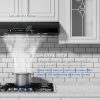 IKTCH 30 inch Range Hood 900 CFM, Black Under Cabinet Kitchen Vent Hood with 4 Speed Gesture Sensing&Touch Control Panel