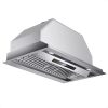 IKTCH 30 inch Built-in/Insert Range Hood 900 CFM, Ducted/Ductless Convertible Duct, Stainless Steel Kitchen Vent Hood with 2 Pcs Adjustable Lights and 2 Pcs Baffle Filters with Handlebar(IKB02-30'')