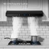 IKTCH 30 inch Range Hood 900 CFM, Black Under Cabinet Kitchen Vent Hood with 4 Speed Gesture Sensing&Touch Control Panel
